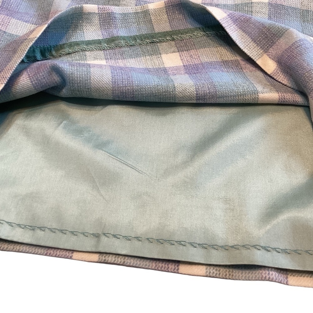 Pendleton Skirt Sz 8 Blue Vintage Virgin Wool Midi Plaid Pockets EUC - Picture 4 of 7